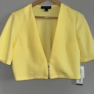 NWT Perceptions Yellow Short Sleeve Bolero Blazer Jacket Woman’s Petite Large PL